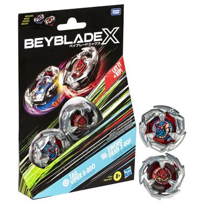 BEYBLADE X TAIL VIPER 5-80O AND SWORD DRAN 3-60F TOP DUAL PACK SET