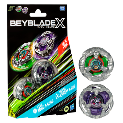 BEYBLADE X YELL KONG 3-60GB AND HELM KNIGHT 5-80T TOP DUAL PACK SET