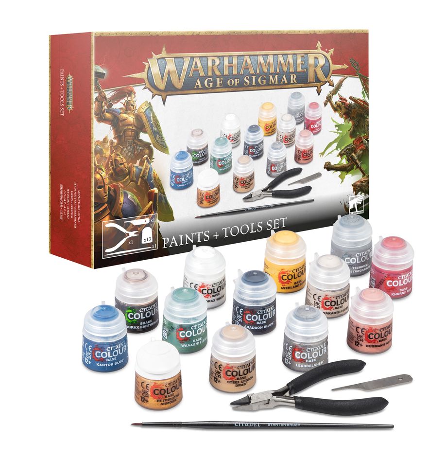 Warhammer Age of Sigmar: Set Colori + Attrezzi - Paints + Tools Set