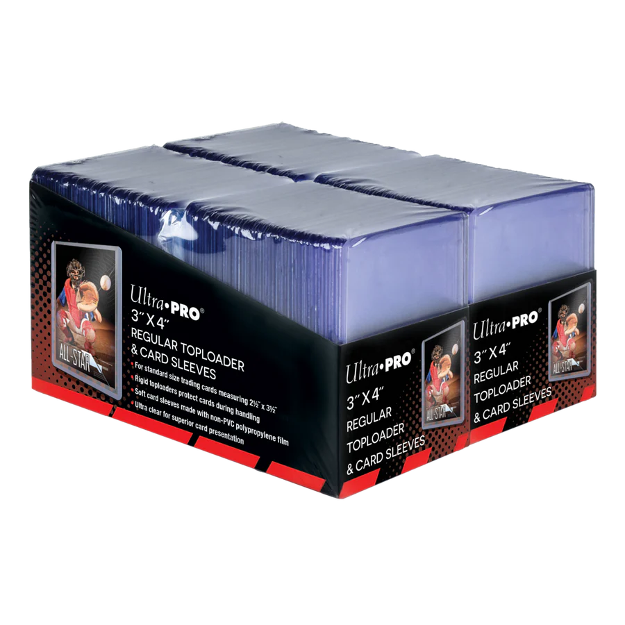 3" X 4" CLEAR REGULAR TOPLOADERS AND SOFT SLEEVES BUNDLE (200CT) FOR STANDARD SIZE CARDS