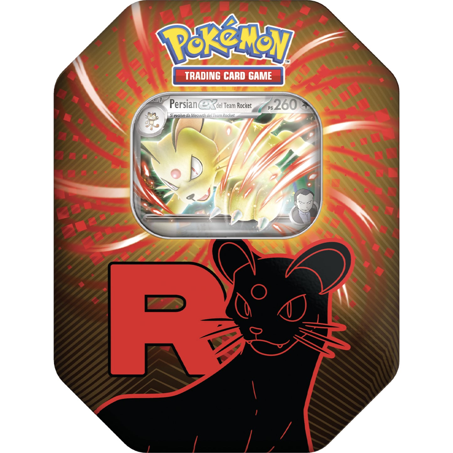 POKÉMON SCARLATTO E VIOLETTO - RIVALI PREDESTINATI - TEAM ROCKET - TIN DA COLLEZIONE - PERSIAN-EX (ENG))