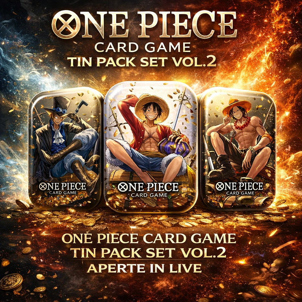 Bandai One Piece Card Game Tin Pack Set Vol.2 - Set 3 Tin Tre Fratelli OP-13 | Aperte in Live