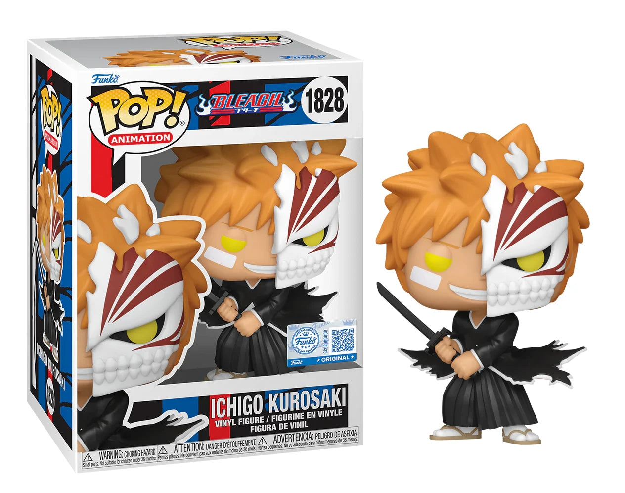 Funko POP ! Bleach 1828 Ichigo Kurosaki Half Mask Special Edition ITA