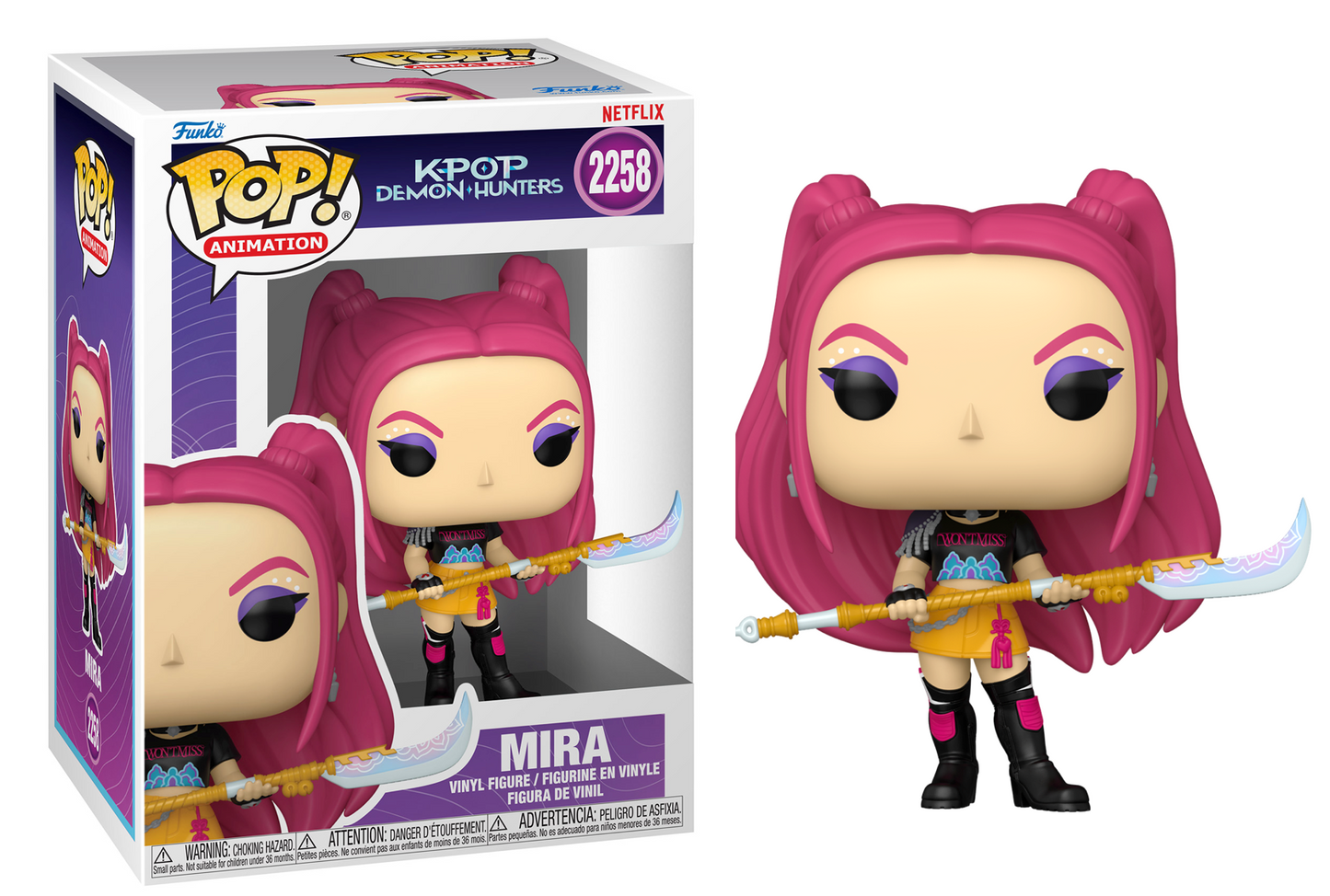 Funko Pop Animation Demon Hunters Mira 2258 Bobblehead Vinyl Figure