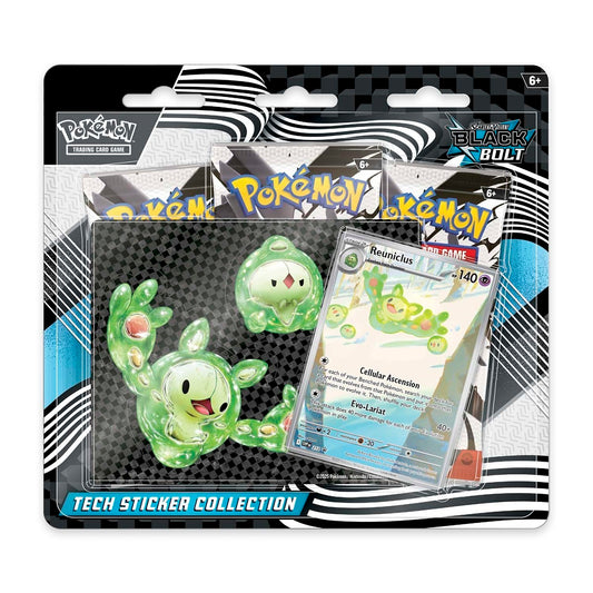 Pokémon Scarlet & Violet Black Bolt Tech Sticker Collection – TCG Booster & Sticker Set Collezione Pokémon Luce Nera con Adesivo INGLESE