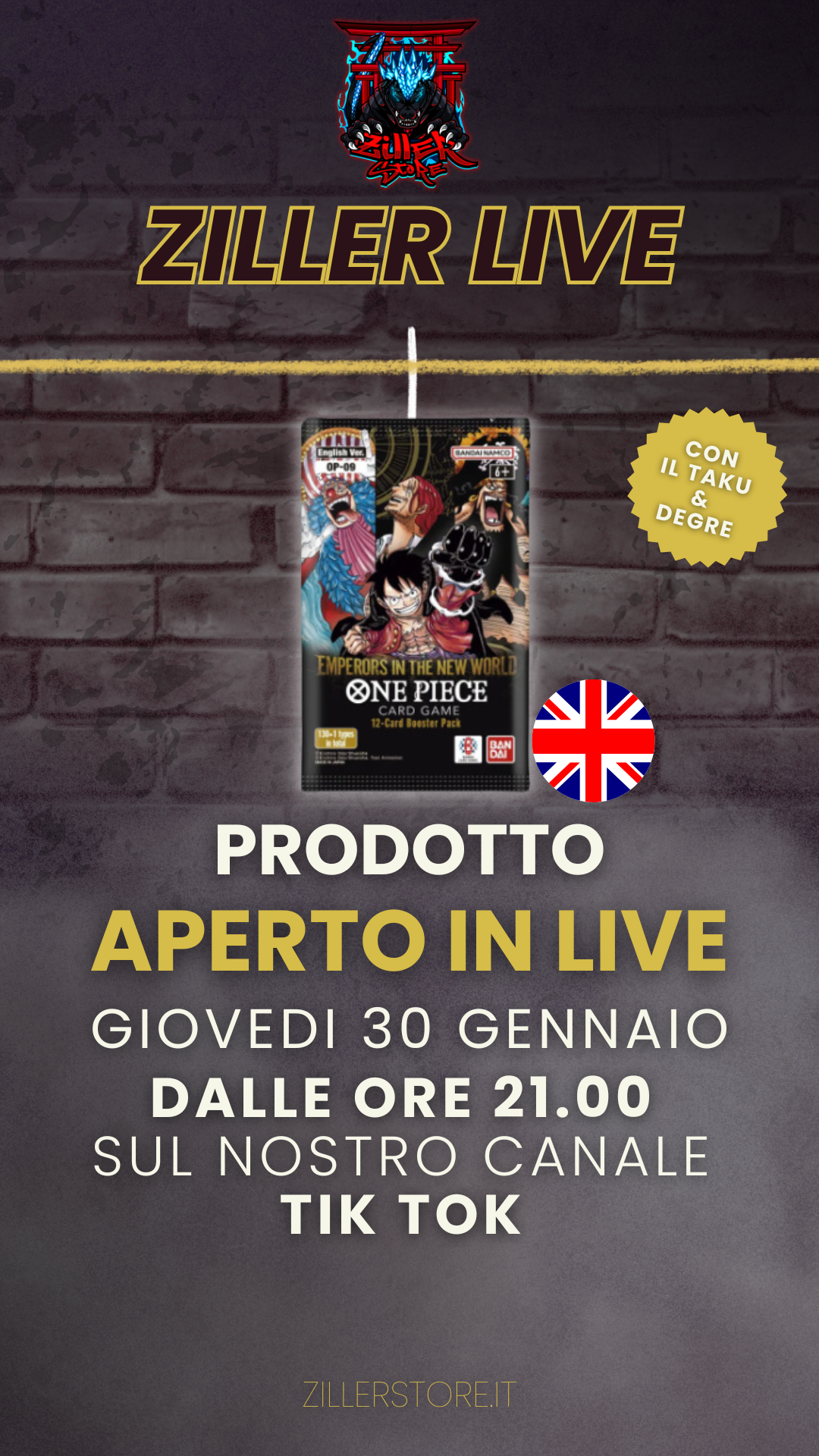 OP-09 PACK APERTA IN LIVE SU TIK TOK GIOVEDI 30 GENNAIO ORE 21.00
