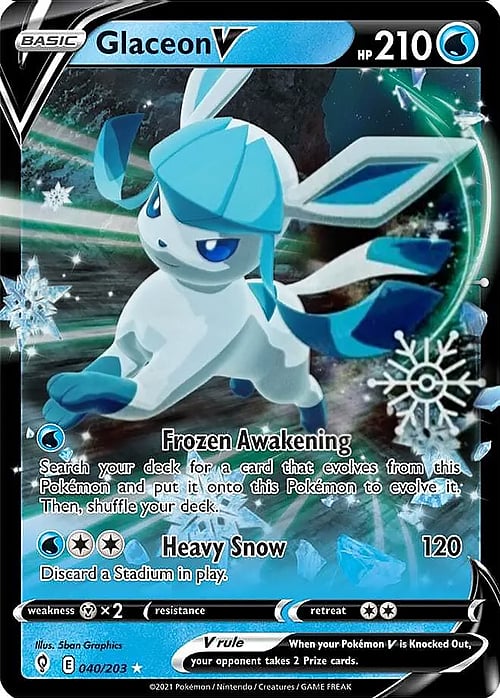 ๐ฎ๐น ๐ฌ๐ง Glaceon V(040 | Holiday Snowflake Stamp)Glaceon V Scarlet & Violet Products