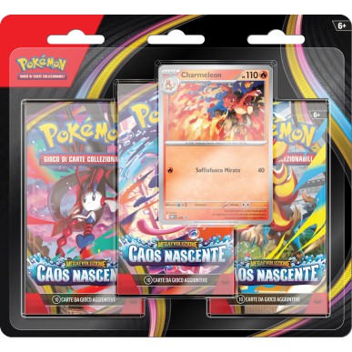 Pokémon GCC Megaevoluzione Caos Nascente 3 Pack Blister Charmeleon - Edizione Italiana