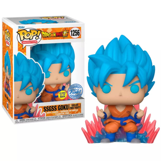 Funko Pop! - Dragon Ball Super - SSGSS Goku (Kaio-Ken Times Twenty) Special Edition- Glows in the dark Figure