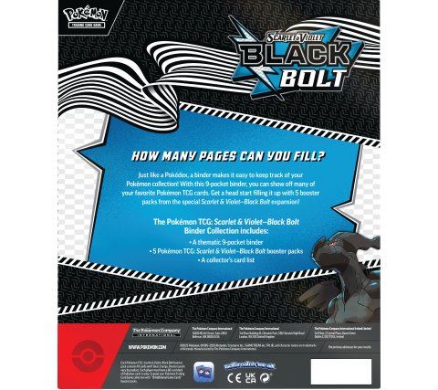 PKM - Scarlet & Violet 10.5 - Black Bolt - Binder Collection Zekrom - EN INGLESE COLLEZIONE CON RACCOGLITORE LUCE NERA ARRIVO PREVISTO: 18-07-2025
