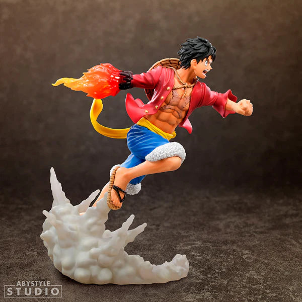 ABYSTYLE STUDIO SUPER FIGURE COLLECTION ONE PIECE MONKEY D. LUFFY RED HAWK -"LUFFY GOMU GOMU" - Statua