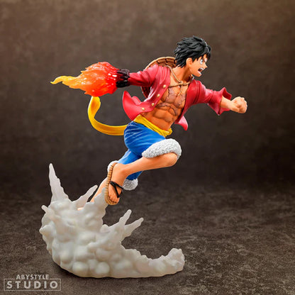 ABYSTYLE STUDIO SUPER FIGURE COLLECTION ONE PIECE MONKEY D. LUFFY RED HAWK -"LUFFY GOMU GOMU" - Statua