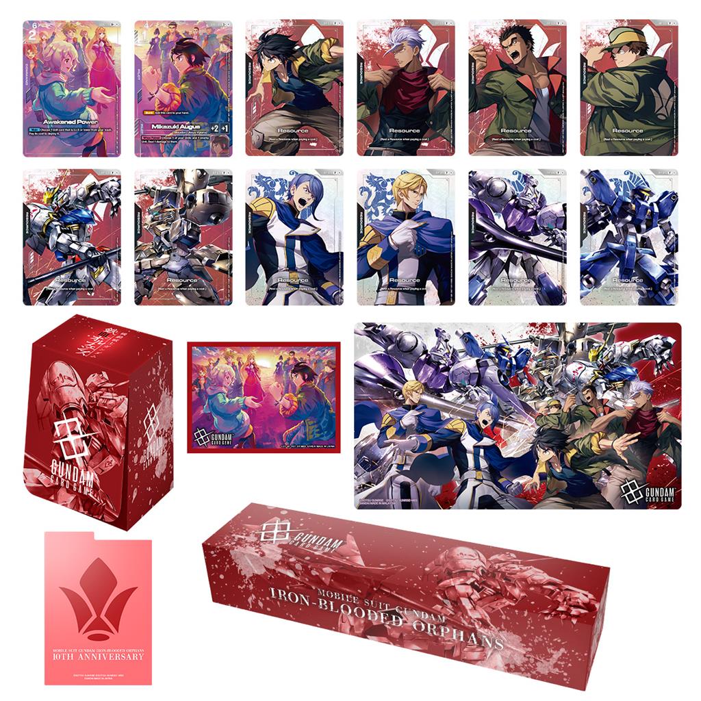 Bandai Gundam Card Game Premium Accessory Set Iron-Blooded Orphans PB-02 Sleeves Playmat Deck Case