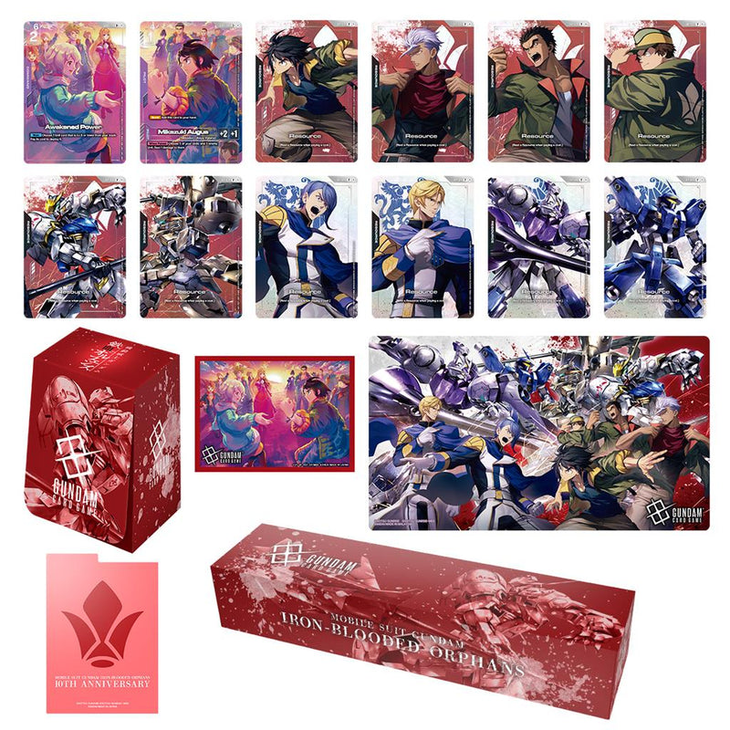Bandai Gundam Card Game Premium Accessory Set Iron-Blooded Orphans PB-02 Sleeves Playmat Deck Case