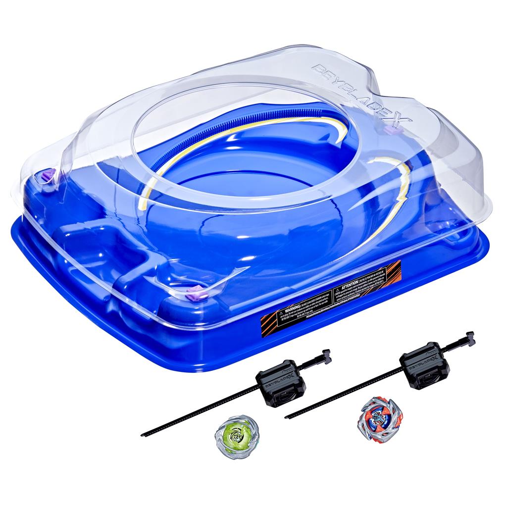 Hasbro Beyblade X Drop Attack Battle Set - Beystadium, 2 Trottole e 2 Lanciatori - Impact Drake + Hover Wyvern - Giocattolo Bambini 8+