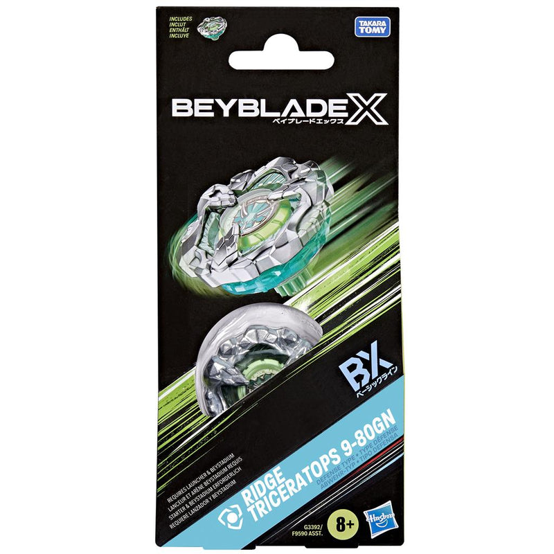 Hasbro Beyblade X Ridge Triceratops 9 - 80GN Booster Pack | Trottola Defense Type | Takara Tomy