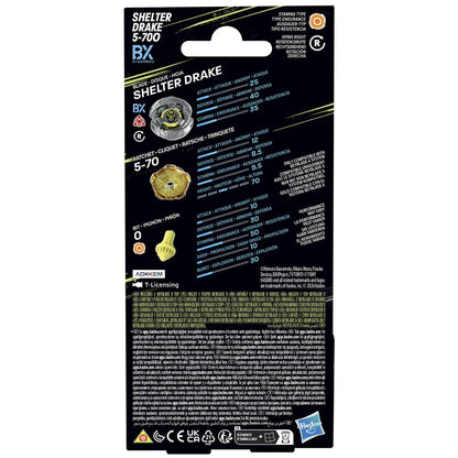 Hasbro Beyblade X Shelter Drake 5 - 70O Booster Pack | Trottola Stamina Type