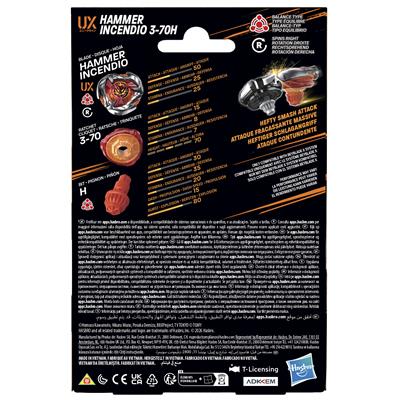 Beyblade X Hammer Incendio 3 - 70H UX Starter Pack Set | Hasbro