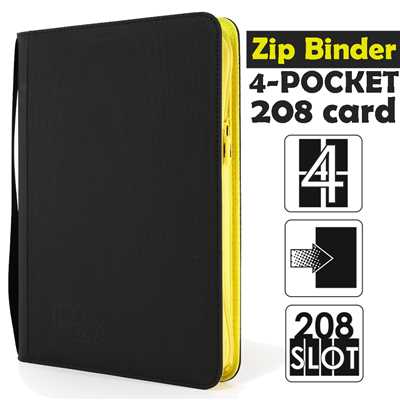 TCGLab Binder 4 Pocket Zipper 208 Tasche – Raccoglitore Carte Nero