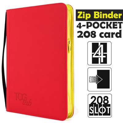 TCGLab 4 - Pocket Trading Card Binder Zipper 208 Tasche Rosso