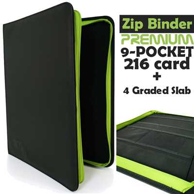 TCGLAB Album Toploader 9 Tasche - 216 Slot + 4 Graded Slab - Copertina Leather Black
