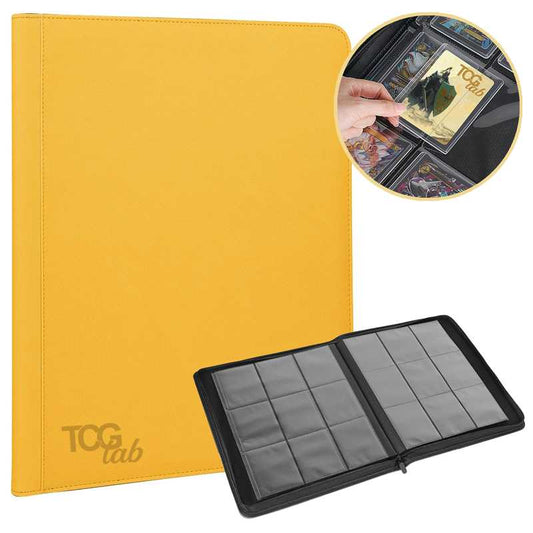 TCG LAB Album Porta Toploader Giallo 9 Tasche 252 Posti - Raccoglitore Carte TCG