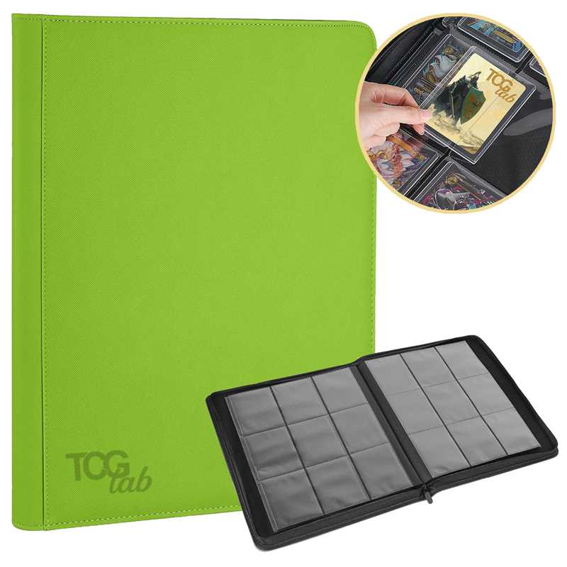 TCG LAB Album Porta Toploader Verde 9 Tasche 252 Posti - Raccoglitore Carte TCG
