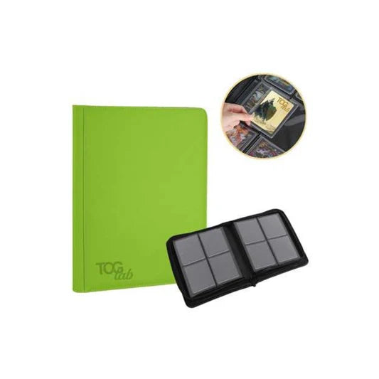 TCG LAB Album Porta Toploader 4 Tasche 112 Posti Verde - Raccoglitore Carte TCG