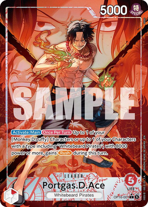 Portgas D Ace OP16-001 [ Inglese / Giapponese / Francese / Cinese Semplificato ]