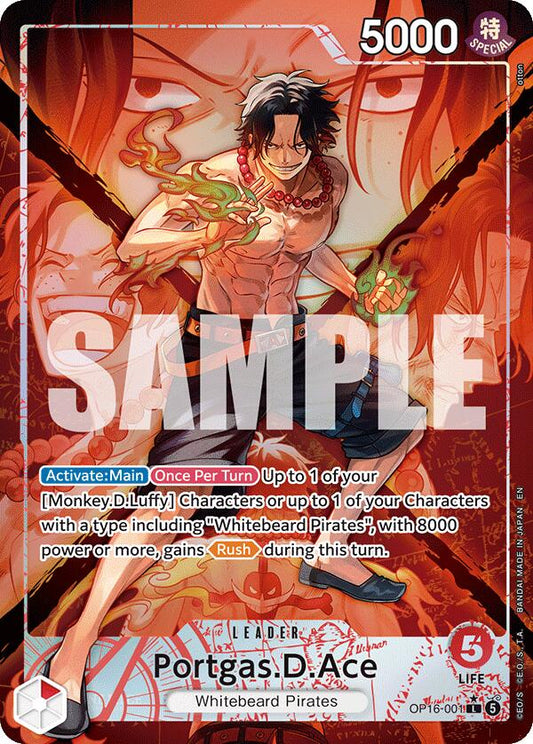 Portgas D Ace OP16-001 [ Inglese / Giapponese / Francese / Cinese Semplificato ]