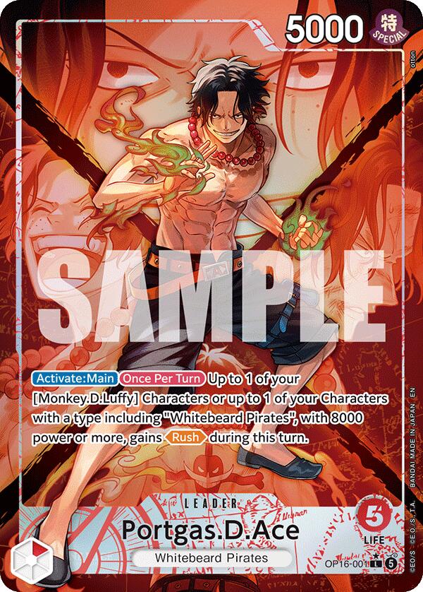 Portgas. D. Ace OP16-001 [ Inglese / Giapponese / Francese / Cinese Semplificato ]