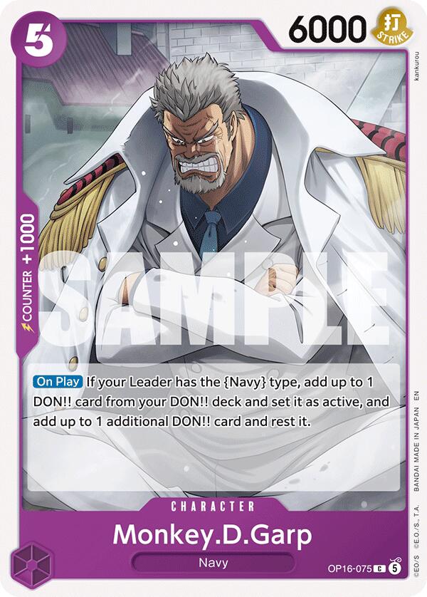 Monkey. D. Garp OP16-075 [ Inglese / Giapponese / Francese / Cinese Semplificato ]