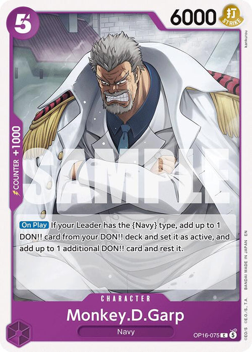 Monkey. D. Garp OP16-075 [ Inglese / Giapponese / Francese / Cinese Semplificato ]
