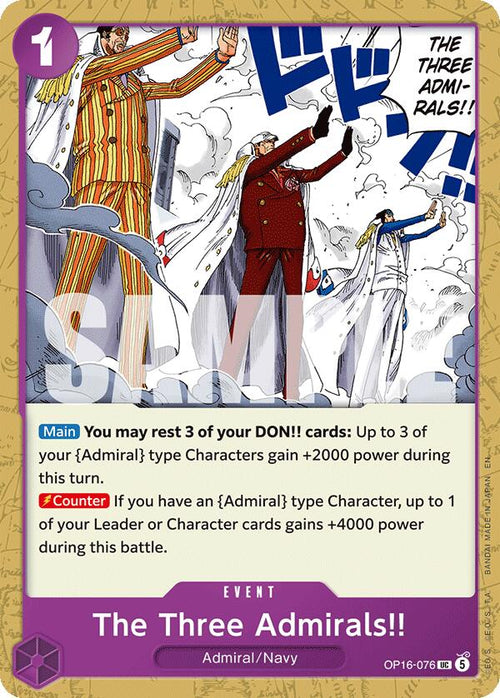 The Three Admirals!! OP16-076 [ Inglese / Giapponese / Francese / Cinese Semplificato ]