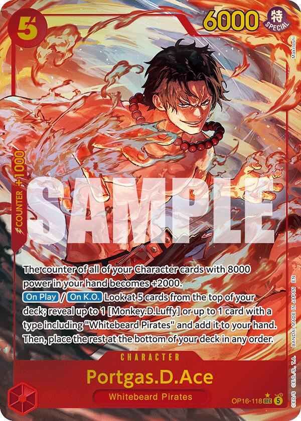 Portgas. D. Ace OP16-118 [ Inglese / Giapponese / Francese / Cinese Semplificato ]