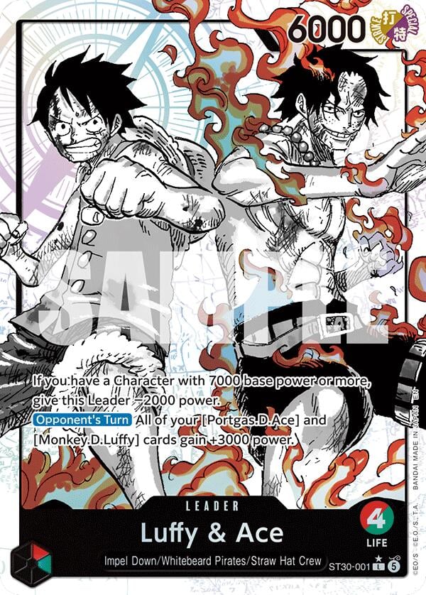 Luffy & Ace ST30-001 [ Inglese / Giapponese / Francese / Cinese Semplificato ]
