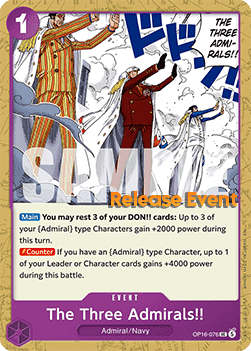 The Three Admirals!! OP16-076 [ Inglese / Giapponese / Francese / Cinese Semplificato ]