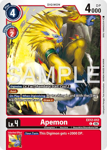 Apemon EX12-012 [ Inglese / Giapponese ]
