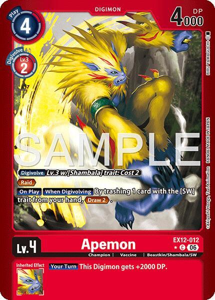 Apemon EX12-012 [ Inglese / Giapponese ]