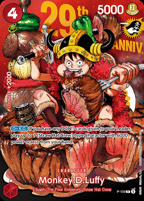 Monkey D Luffy P-159 [ Inglese / Giapponese / Francese / Cinese Semplificato ]