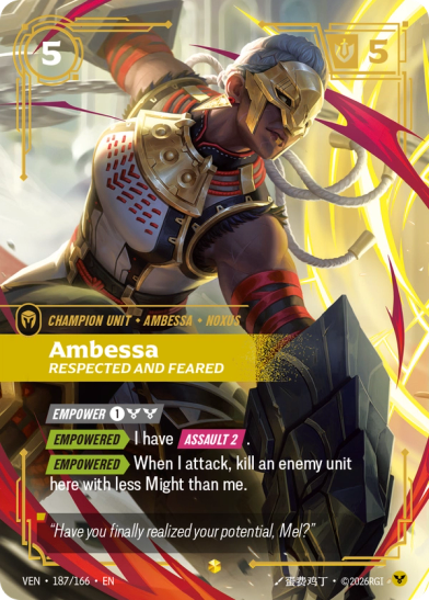 Ambessa - Respected and Feared (RARE) [ Inglese / Cinese Semplificato ]
