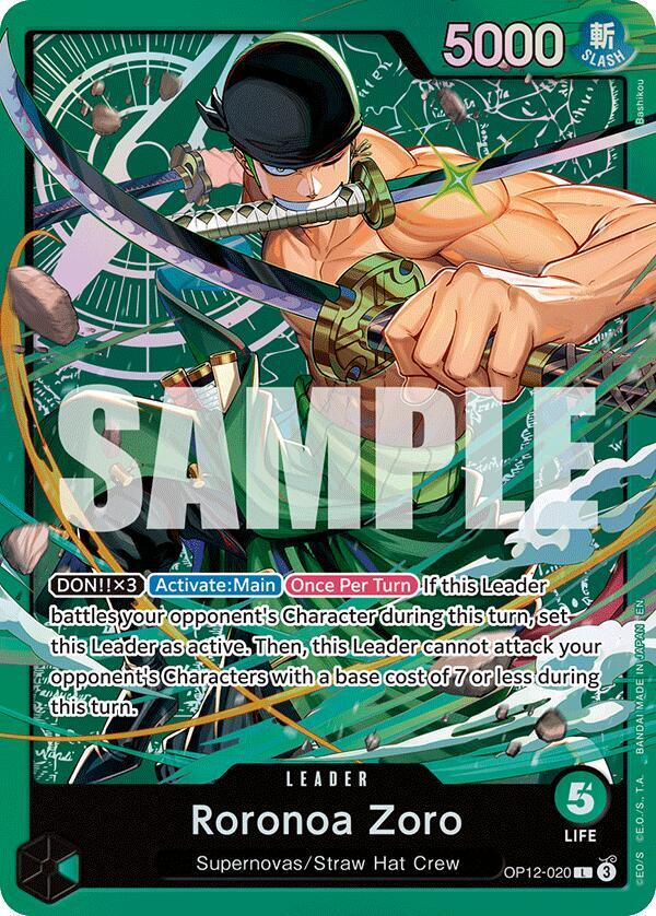 Roronoa Zoro OP12-020 [ Inglese / Giapponese / Francese / Cinese Semplificato ]