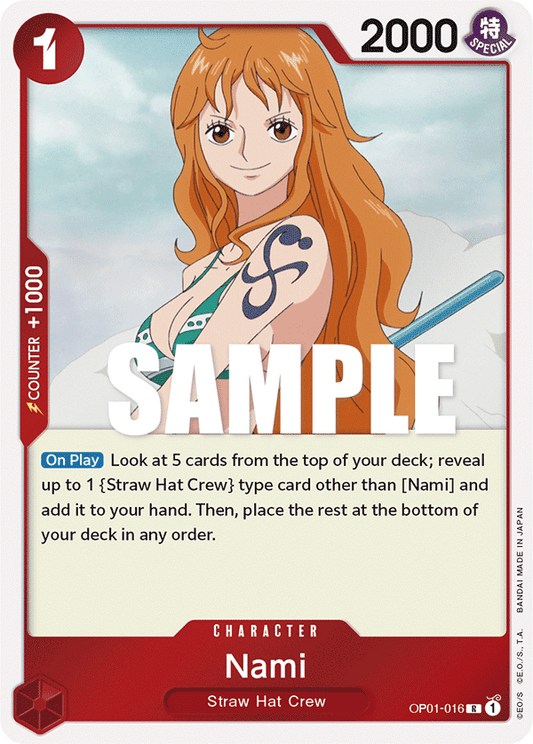 Nami (R - (Foil Reprint | "reveal up to 1 {Straw Hat Crew} type CARD ") - Reprints - Revision Pack) OP01-016 [ Inglese / Giapponese ]