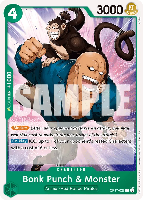 Bonk Punch & Monster OP17-028 [ Inglese / Giapponese ]