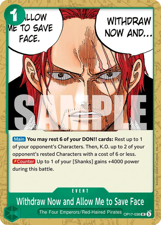 Withdraw Now and Allow Me to Save Face OP17-036 [ Inglese / Giapponese ]