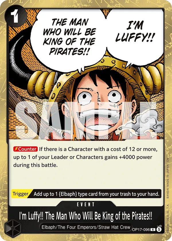 I'm Luffy!! The Man Who Will Be King of the Pirates!! OP17-096 [ Inglese / Giapponese ]
