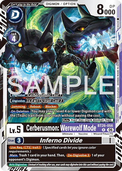 Cerberusmon : Werewolf Mode / Inferno Divide BT26-056
