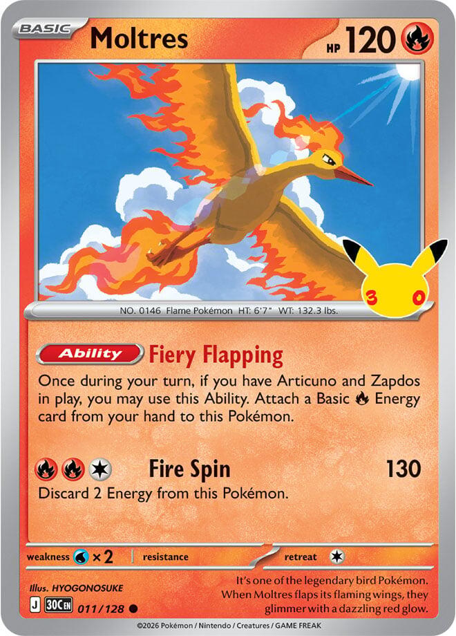 Moltres - 30° Anniversario 011/128 [ Italiano / Inglese ]