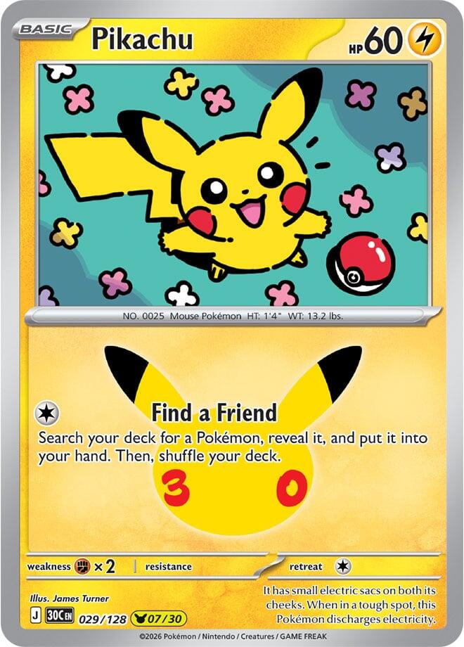 Pikachu - 30° Anniversario 029/128 [ Italiano / Inglese ]