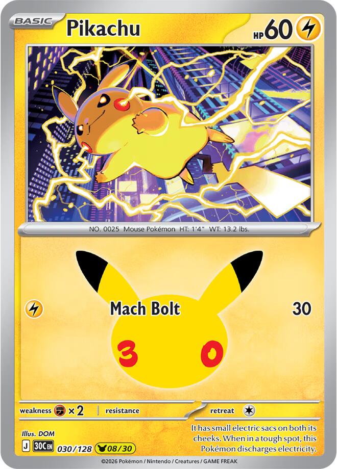 Pikachu - 30° Anniversario 030/128 [ Italiano ]